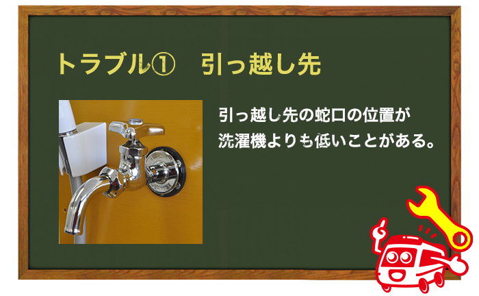 引っ越した先の洗濯機の蛇口の高さや向きが合わない